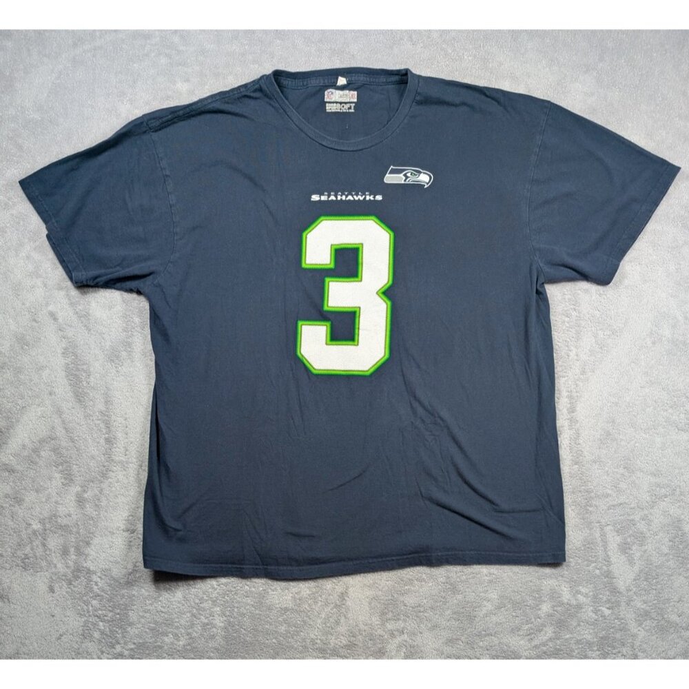 Seattle Seahawks NFL T Shirt Mens XL Blue Football #3 Teamwear Soft Comfortable